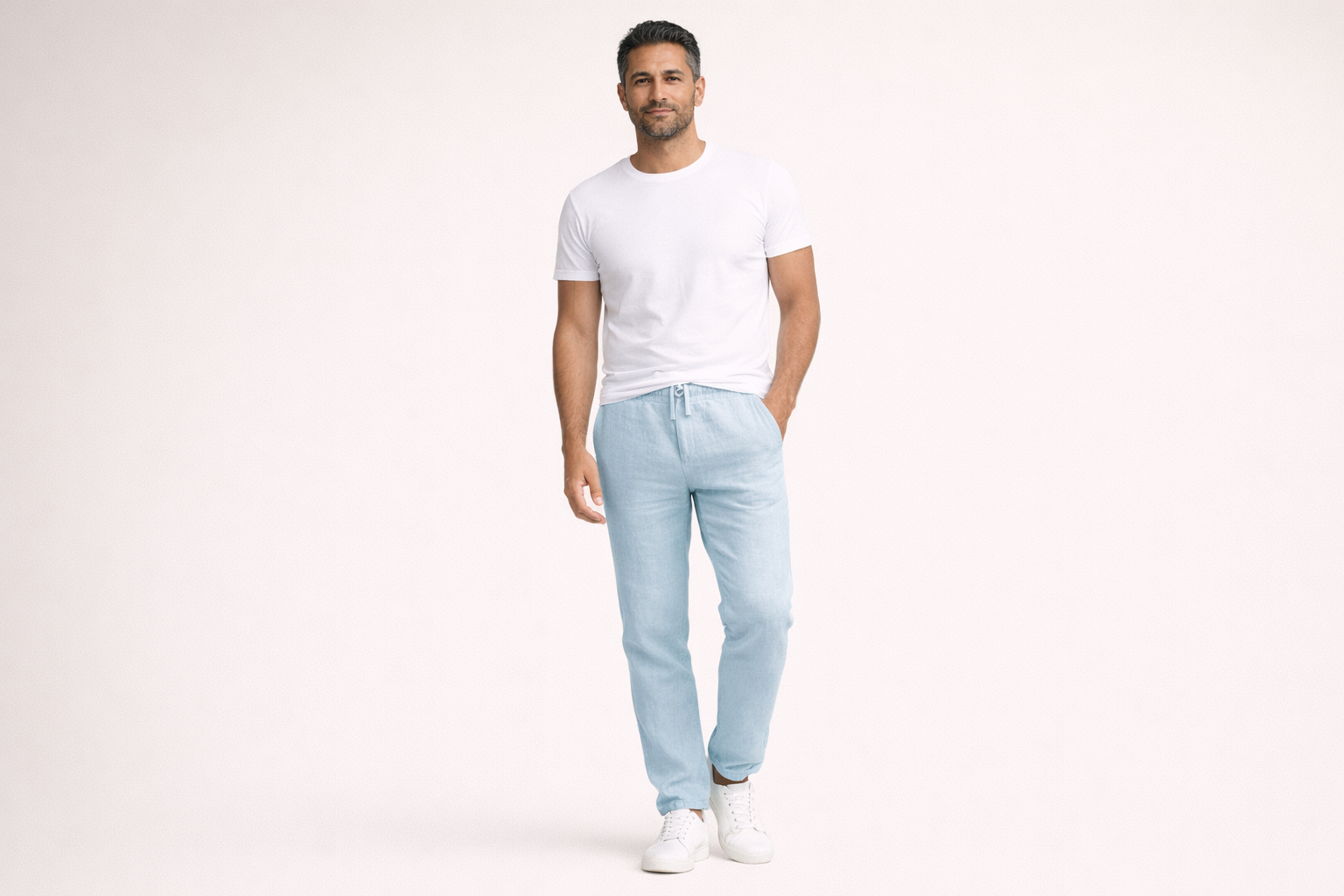 2025 Men's Stand Pocket Casual Linen Pants Solid White Gray Trouser Plus Size 3xl Mens Elegant Fashion Sweatpants Men Streetwear