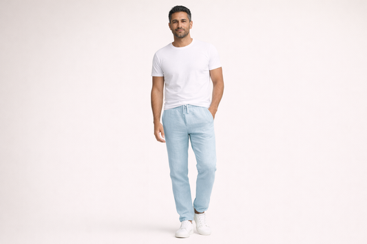 2025 Men's Stand Pocket Casual Linen Pants Solid White Gray Trouser Plus Size 3xl Mens Elegant Fashion Sweatpants Men Streetwear