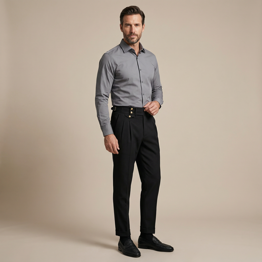 White Slim Fit Business Trousers
