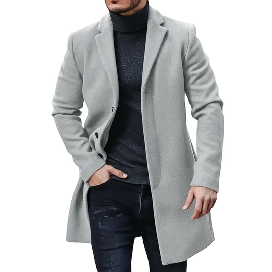 Male Streetwear Jackets Man's Solid Color Casual Outerwear And Coats Single Breasted Lapel Wool Men's Jacket For Spring Winter