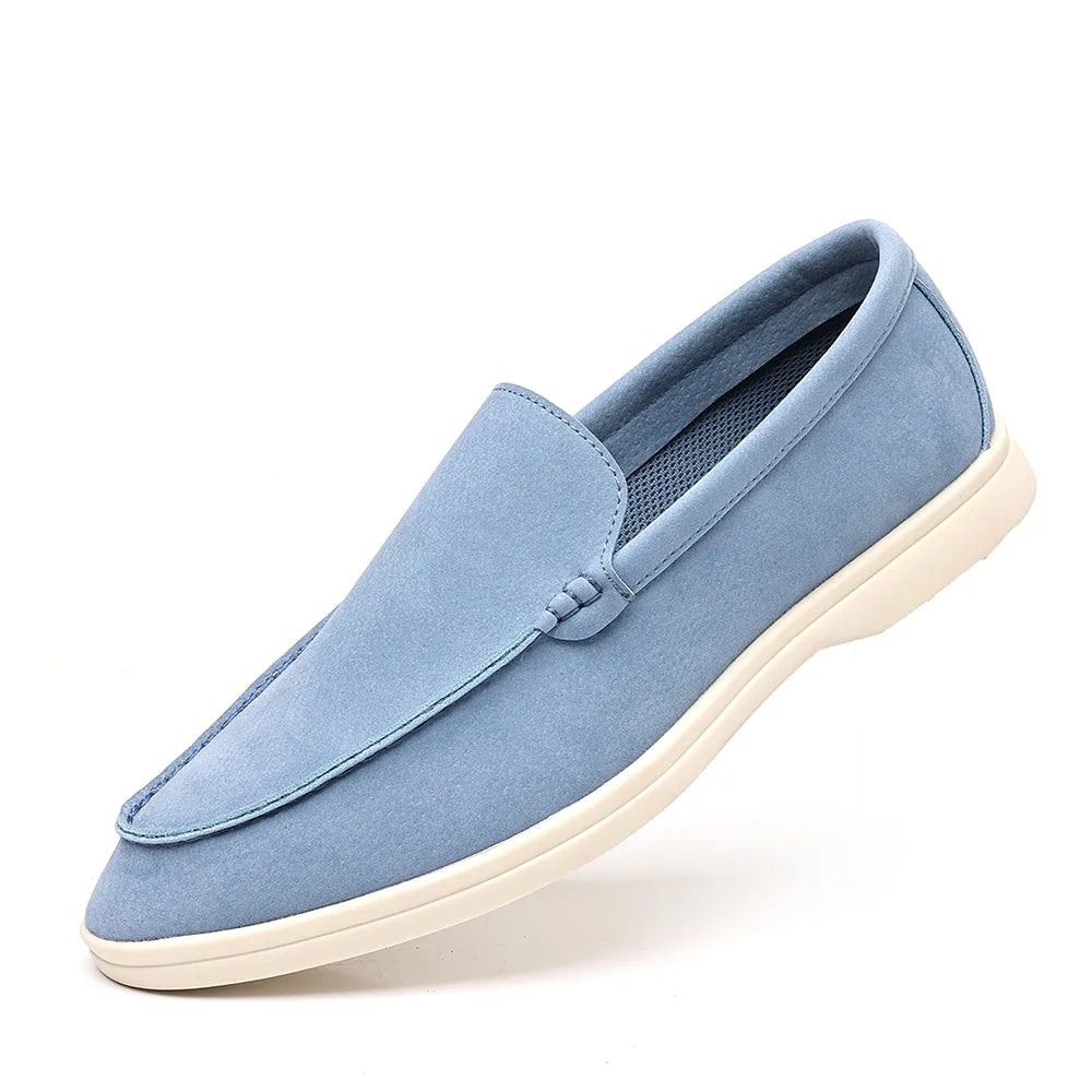 Men's British Style PU Leather Loafers Slip-On Driving Shoes Vintage Soft Sole Comfortable Casual Moccasins Non-Slip Fashion