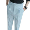 90% Linen 10% Cotton 2024 Suit Pants Naples Breathable Casual Pants Men's Height Suit Pant M-3XL Men's Straight Pants