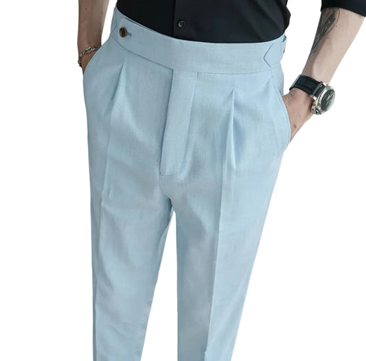 90% Linen 10% Cotton 2024 Suit Pants Naples Breathable Casual Pants Men's Height Suit Pant M-3XL Men's Straight Pants