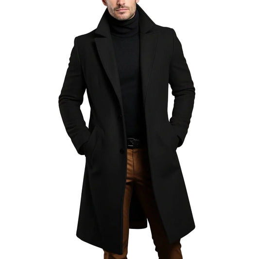 Winter Men's Trench Coats Luxury Male Mid-Long Warm Wool Jackets Casual Mens Business Comfortable Overcoat Clothing