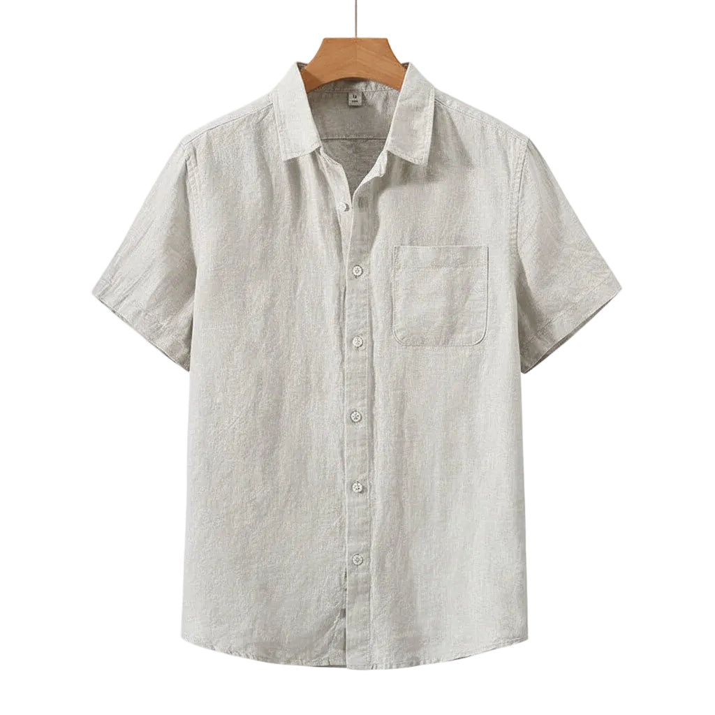 Summer Cotton Linen Men's irt Thin ort Sve Loose Casual Vintage Sle Pure Color Spring Autumn Wear for Men