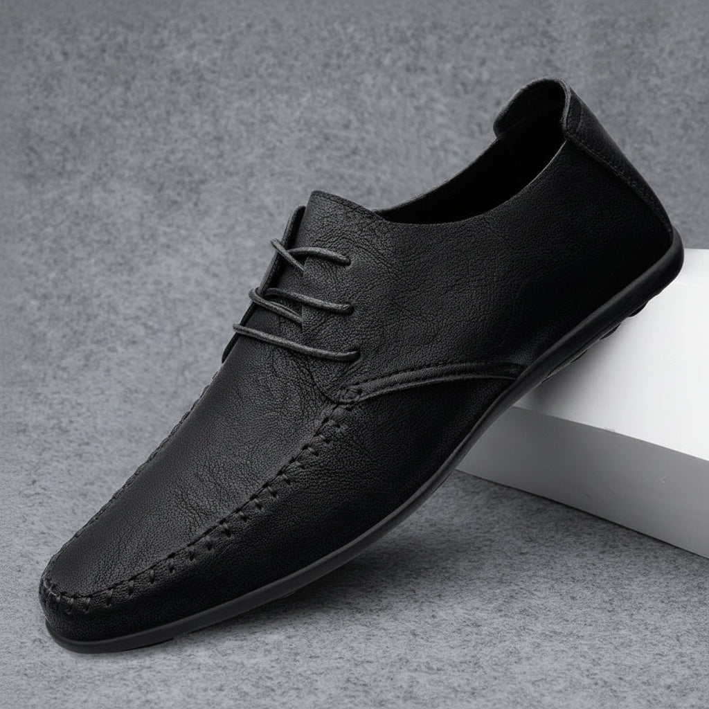 Men's leather shoes soft soles four seasons plus size casual leather shoes fashion trendy youth party Versatile driving shoes