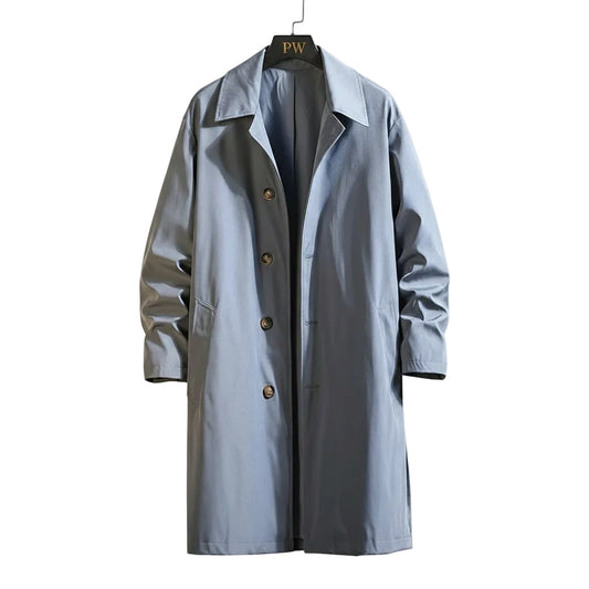 2023 Spring Men Trench Design Solid Color Breasted Oversize Leisure Teen Long Coats Outwear Hombre Korean Style Windbreaker 5Xl