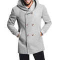 2024 New Korean Men's Trench Coat Long Spring And Autumn Windproof Warm Casual Fashion Solid Color Hooded Coat