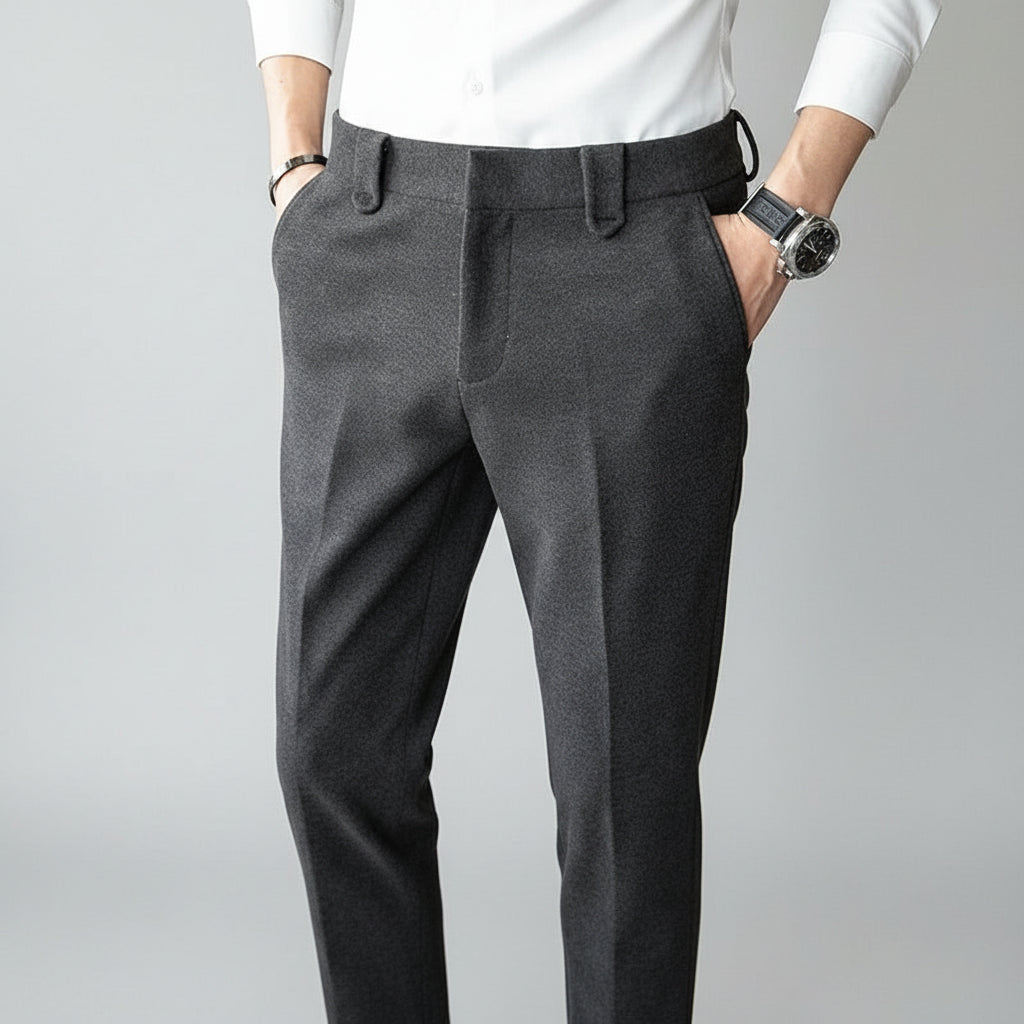 New Autumn Men's Gray Pants, Fashion Casual Trousers, Asian Size 28-36 Slim Suit Pantalon for Men