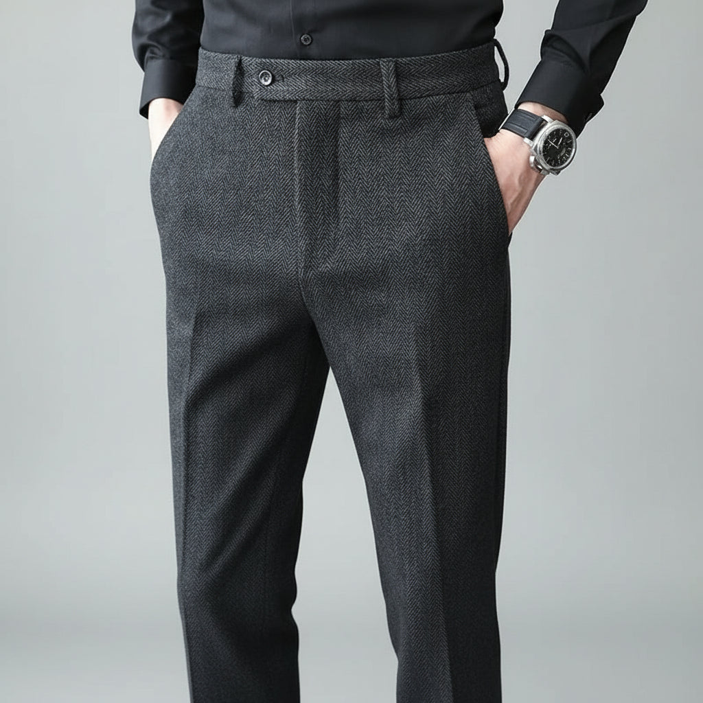New Autumn Men's Gray Pants, Fashion Casual Trousers, Asian Size 28-36 Slim Suit Pantalon for Men