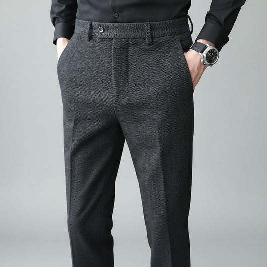 New Autumn Men's Gray Pants, Fashion Casual Trousers, Asian Size 28-36 Slim Suit Pantalon for Men