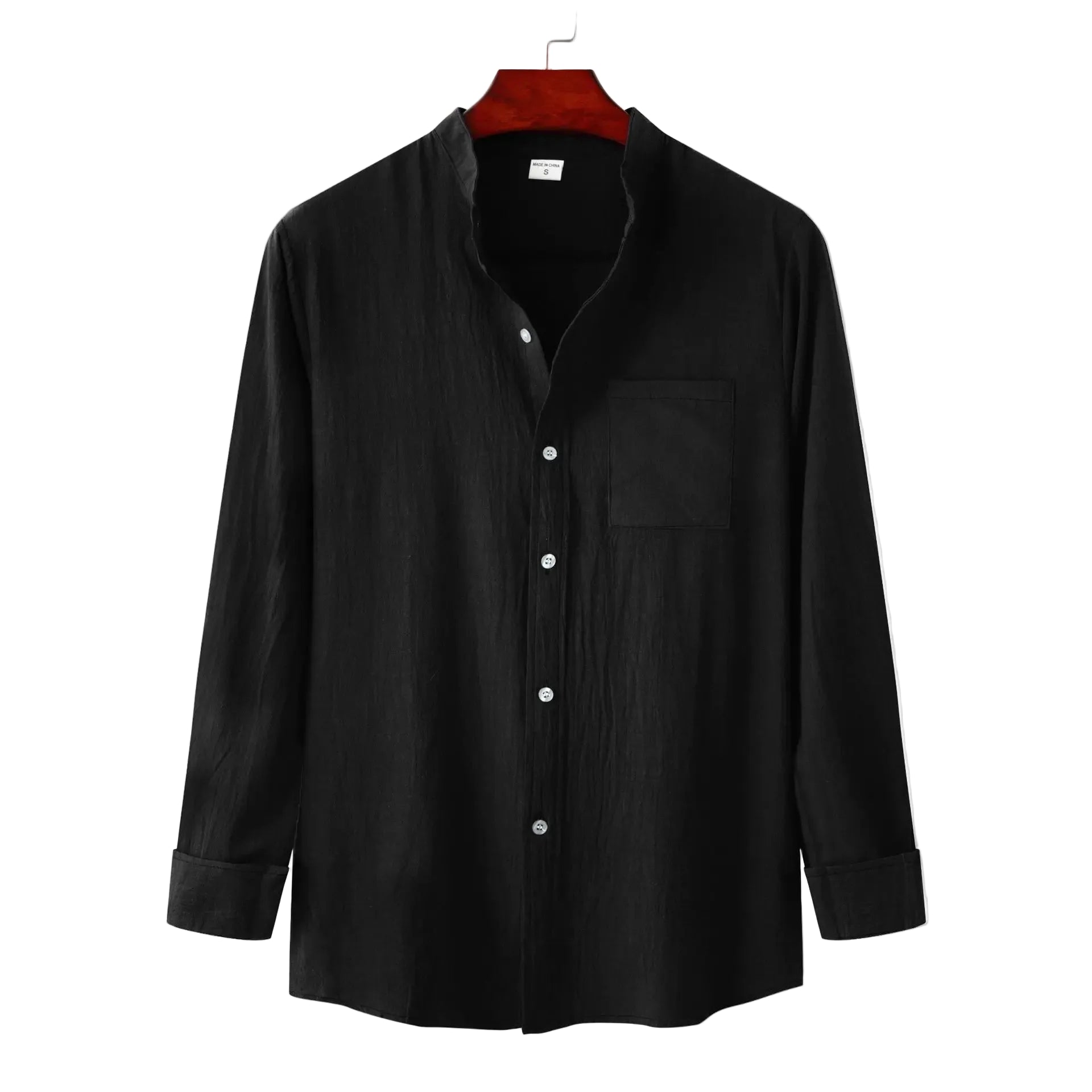 Loose Long Sve Men's Casual irt Spring Summer Pure Color Youth Trend Spring 2023 Regular Thin Flip Collar