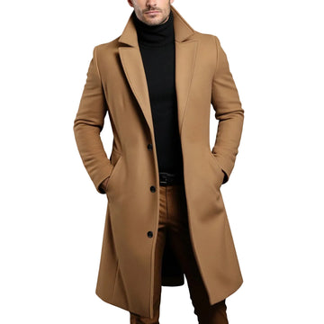 Winter Men's Trench Coats Luxury Male Mid-Long Warm Wool Jackets Casual Mens Business Comfortable Overcoat Clothing
