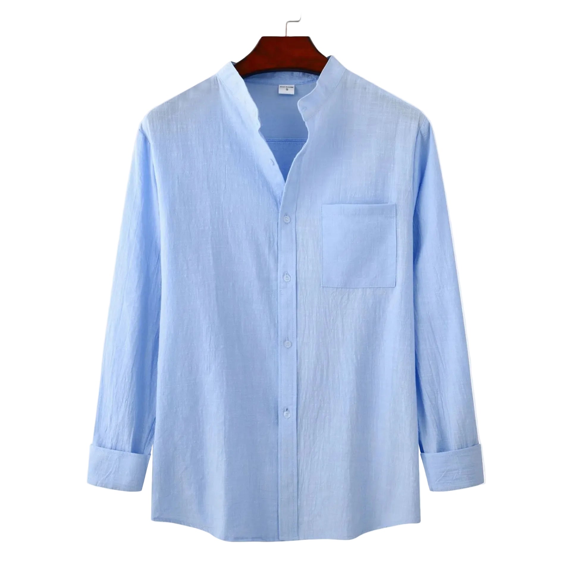 Loose Long Sve Men's Casual irt Spring Summer Pure Color Youth Trend Spring 2023 Regular Thin Flip Collar