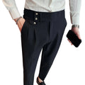 White Slim Fit Business Suit Trousers for Men Korean Reviews Many Stylish Designer Clothes Vintage High Quality Man Suits Pants