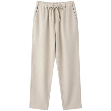 Men's Cotton Linen Pants Summer Thin Style Loose Fit Plus Size Sports Straight Leg Casual Trousers Chinese Style Spring Autumn