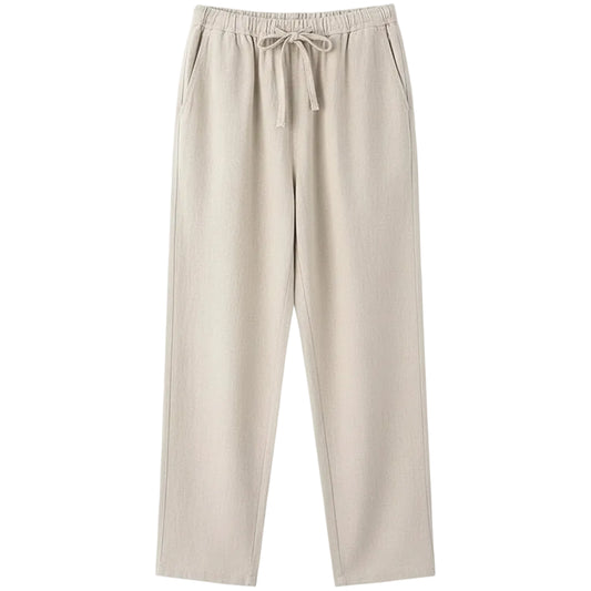 Men's Cotton Linen Pants Summer Thin Style Loose Fit Plus Size Sports Straight Leg Casual Trousers Chinese Style Spring Autumn