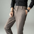 New Autumn Men's Gray Pants, Fashion Casual Trousers, Asian Size 28-36 Slim Suit Pantalon for Men