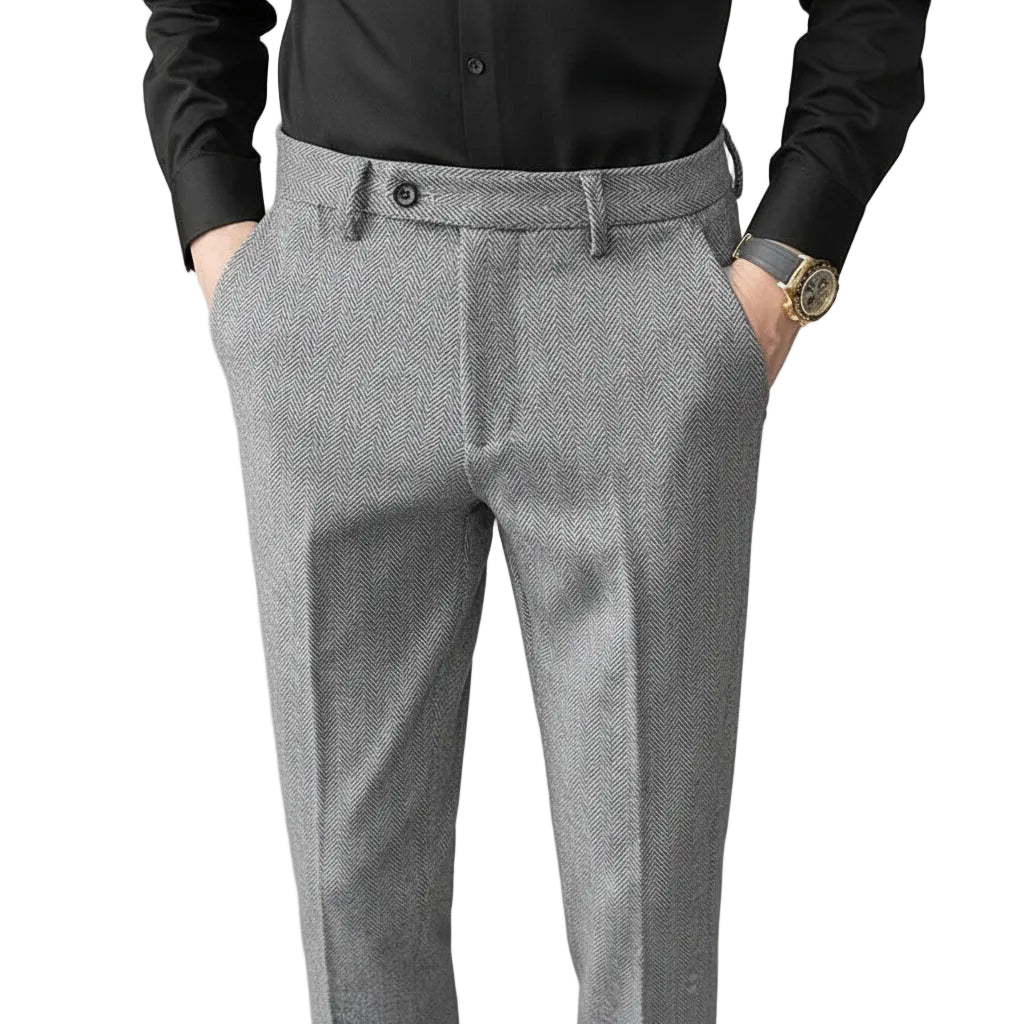 New Autumn Men's Gray Pants, Fashion Casual Trousers, Asian Size 28-36 Slim Suit Pantalon for Men