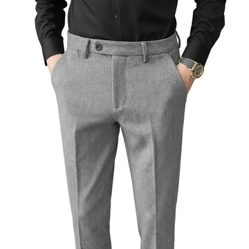 New Autumn Men's Gray Pants, Fashion Casual Trousers, Asian Size 28-36 Slim Suit Pantalon for Men
